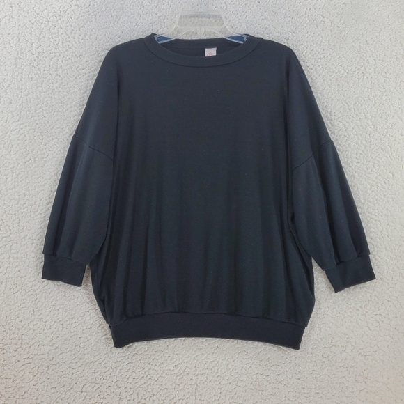 80s USA Sweats Black Sweatshirt Unisex One Size Fits All 3/4 Sleeves VTG USA - Picture 8 of 8